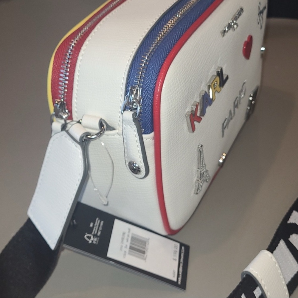 💋SOLD💋Karl Lagerfeld White Bag with Paris Icons - Picture 3 of 8